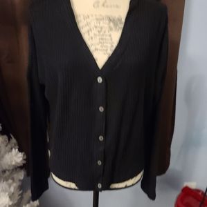 Wild fable waffle knit enony black button up